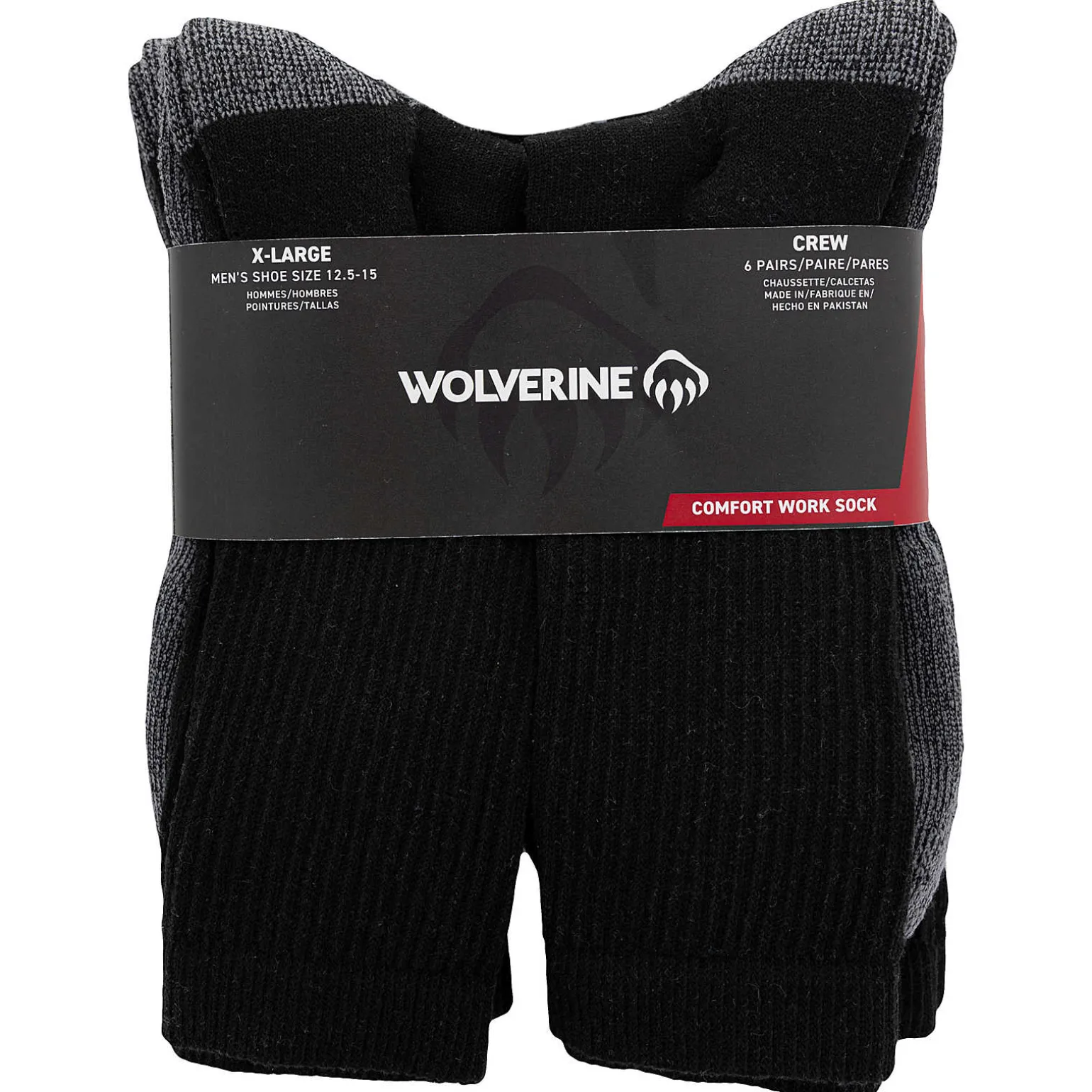6-PK Cotton Comfort Steel-Toe Crew Sock