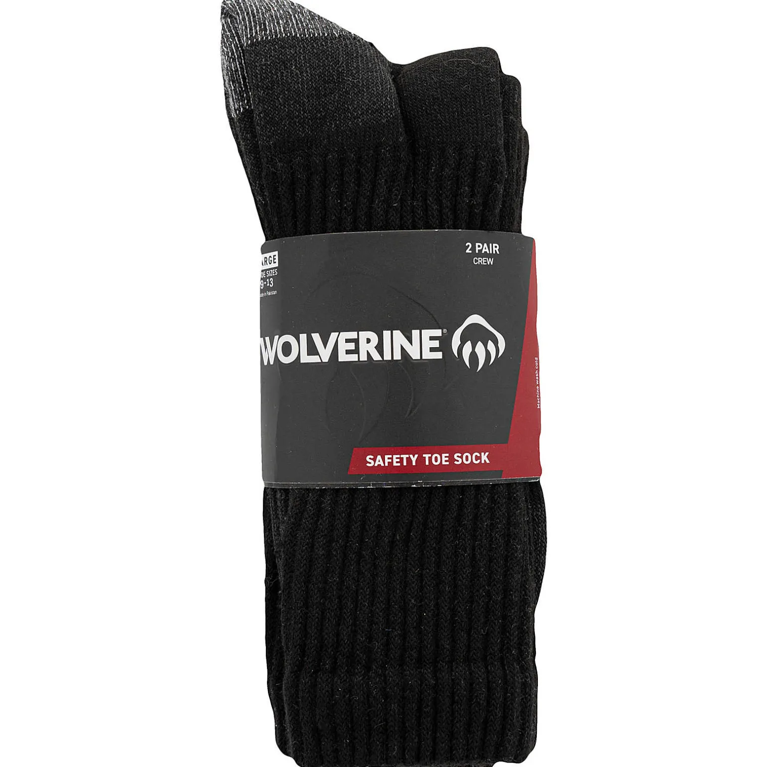 2-PK Safety-Toe Moisture-Wicking Crew Sock