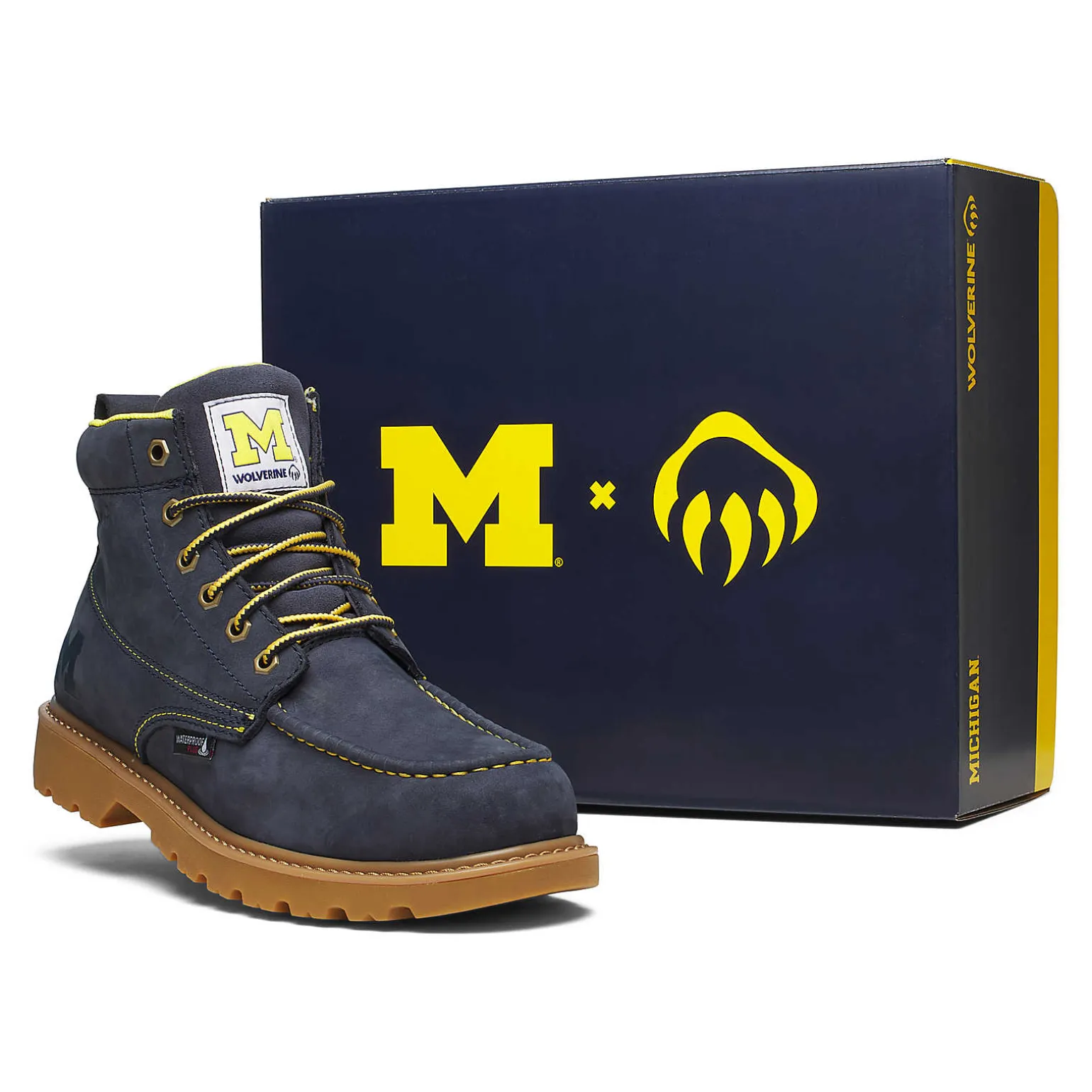 Wolverine X Valiant University Of Michigan Floorhand Moc Toe Work Boot