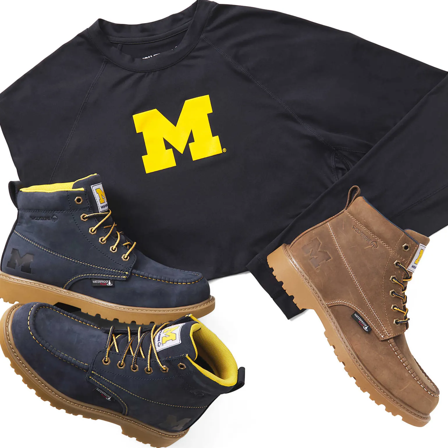 Wolverine X Valiant University Of Michigan Sun-Stop Eco Long Sleeve Tee